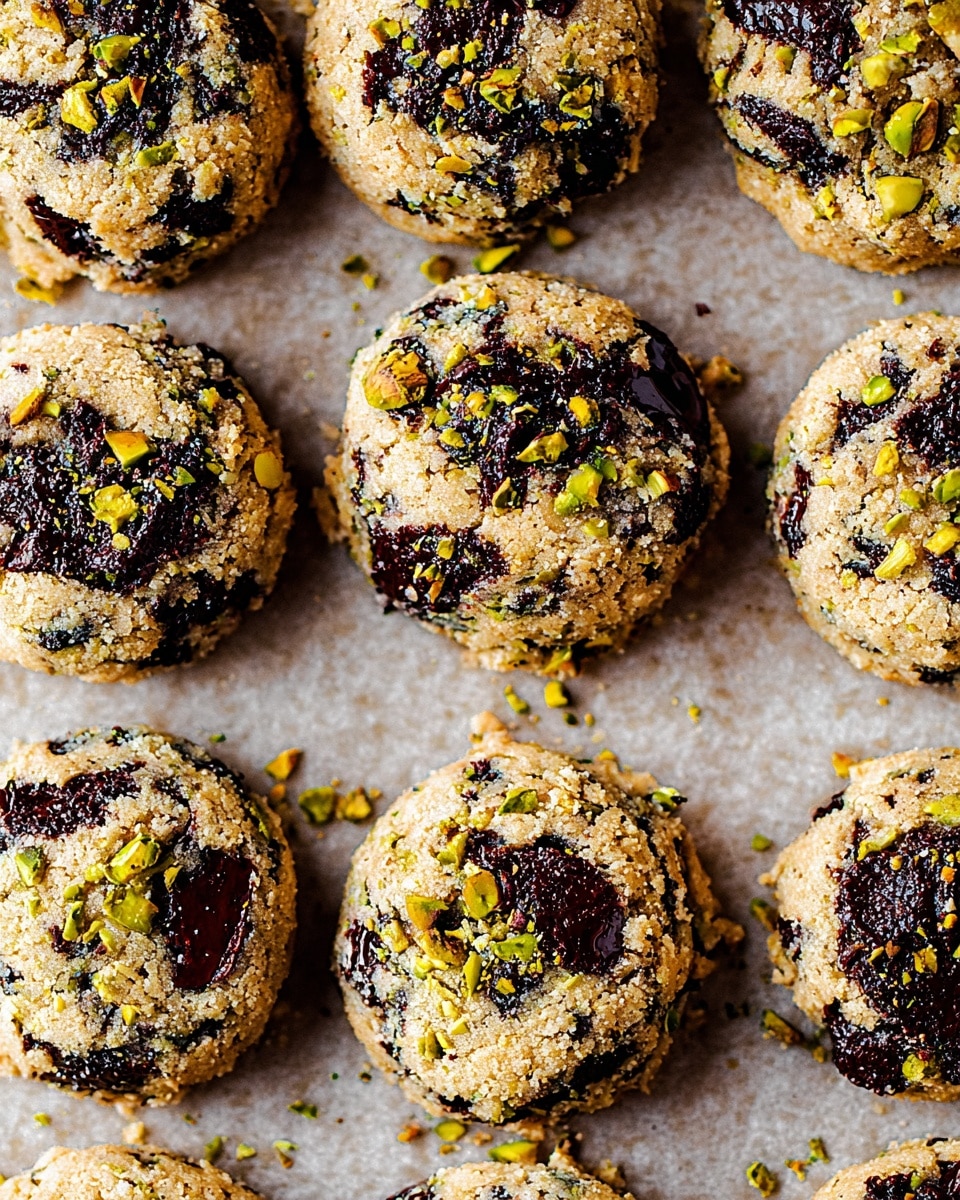 Pistachio Chocolate Chip Cookies recipe Two preparations of pistachios for cookies: fine crumbs and rough chunks.